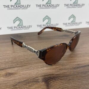 Brighton Tortoiseshell Cat Eye Sunglasses Silver Filigree Embellishments